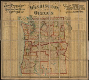 The National Publishing Company's new railroad, post-office and county map of Washington and Oregon