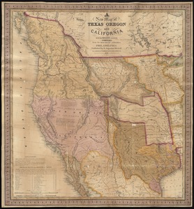 A new map of Texas, Oregon, and California with the regions adjoining