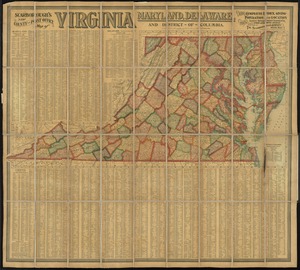 Scarborough's new county and post office map of Virginia, Maryland, Delaware, and District of Columbia