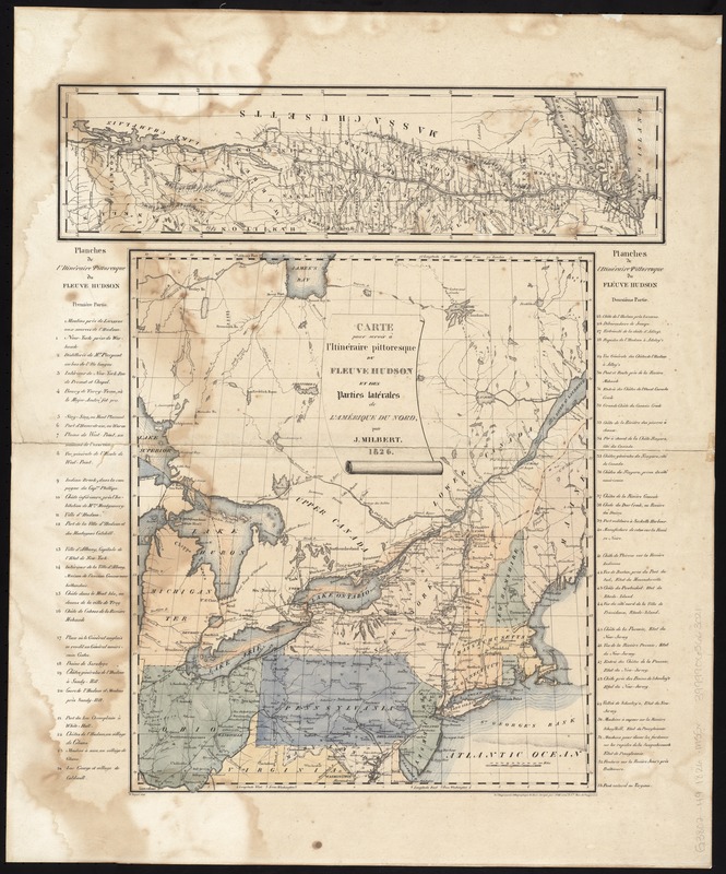 Carte pour servir à l'itinéraire pittoresque du fleuve Hudson et des parties latérales de l'Amerique du Nord