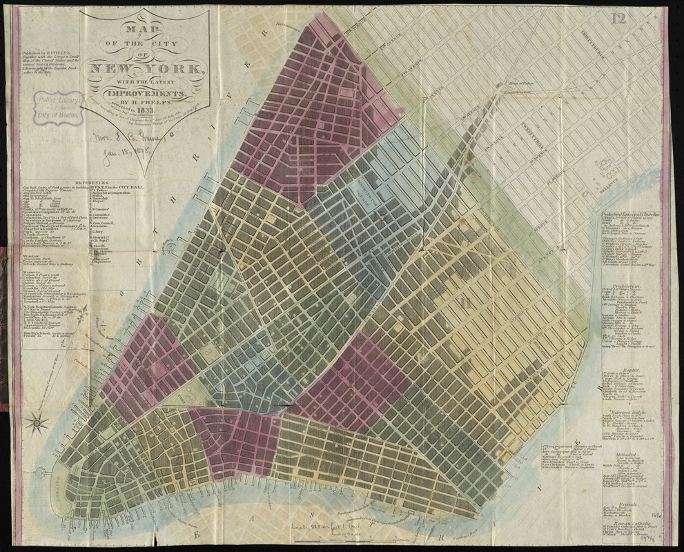 Map of the city of New York, with the latest improvements