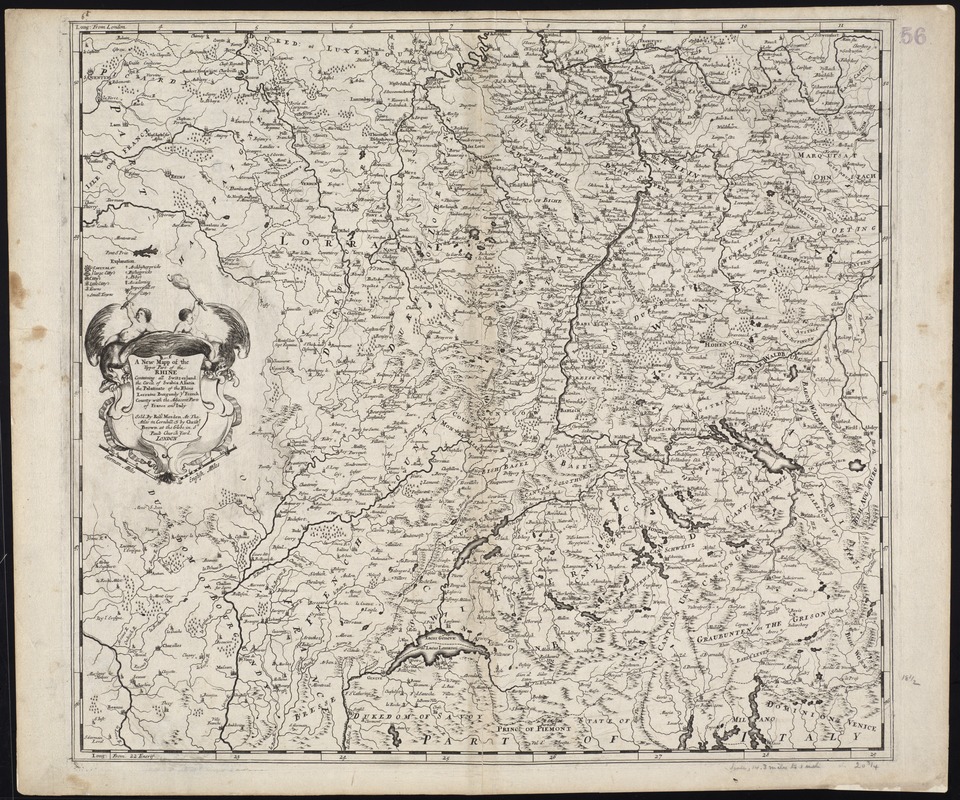 A new mapp of the upper part of the Rhine containing all Switzerland ...