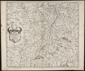A new mapp of the upper part of the Rhine containing all Switzerland the circle of Swabia Alsatia the Palatine of the Rhine Lorraine Burgundy ye French County with the adjacent parts of France and Italy