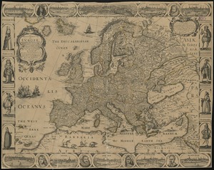A new and most exact map of Europe described by N.I. Visscher and don into English and corrected according to I Bleau and others with the habits of the people and the manner of the cheife citties the like never before