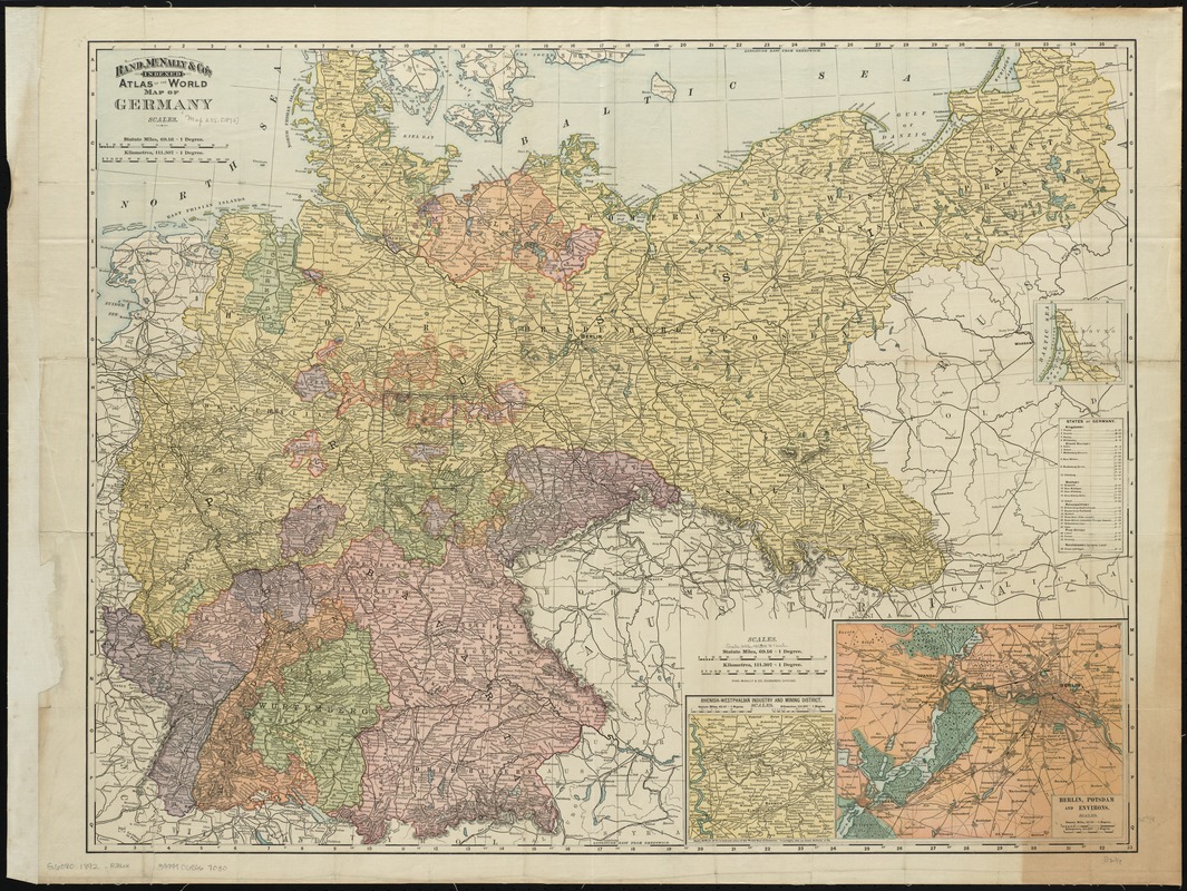 Rand, McNally & Co.'s indexed atlas of the world map of Germany