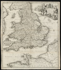 The natural shape of England with the names of rivers, seaports, sands, hills, moors, forrests, and many other remarks which the Curious will observe