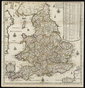 A new map of England and Wales with the direct and cros roads also the number of miles between the townes on the roads by inspection in figures