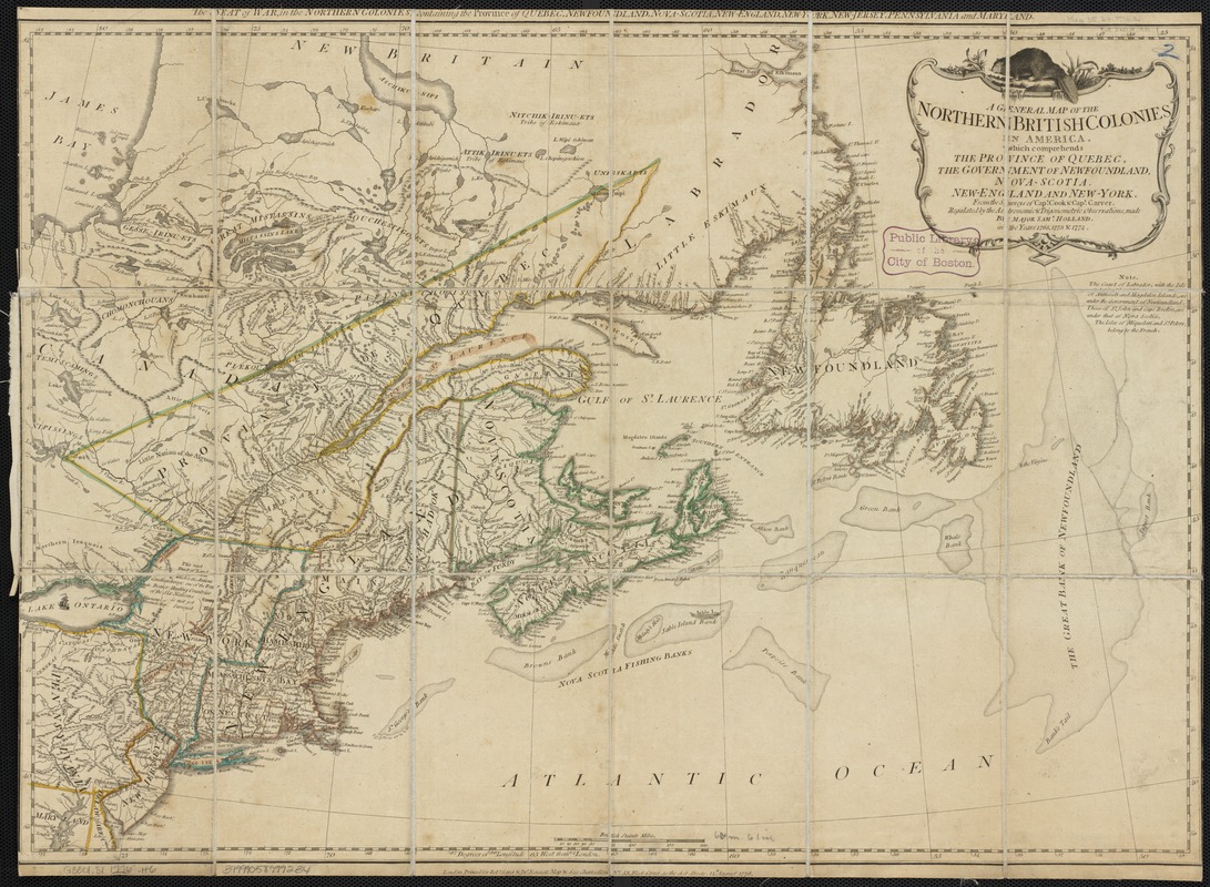 A general map of the northern British Colonies in America