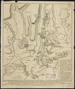 A plan of New York Island, with part of Long Island, Staten Island & east New Jersey, with a particular description of the engagement on the Woody Heights of Long Island, between Flatbush and Brooklyn, on the 27th of August 1776
