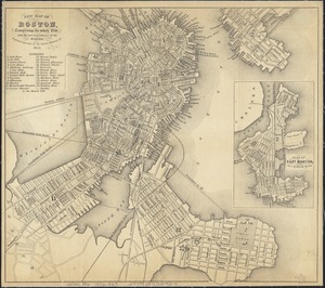 New map of Boston, comprising the whole city, with the new boundaries of the wards