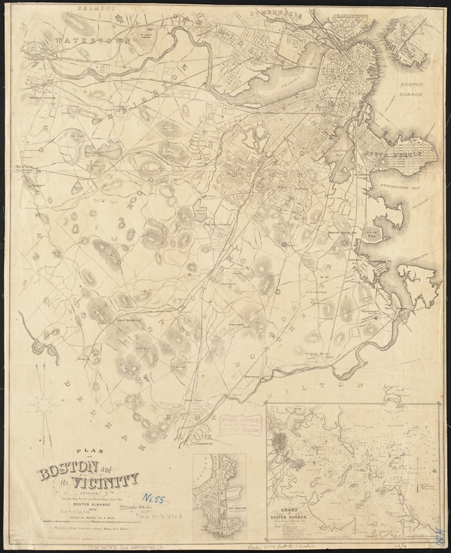 Plan Of Boston And Its Vicinity Norman B Leventhal Map And Education