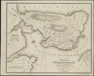 Plan of Charlestown peninsula in the state of Massachusetts