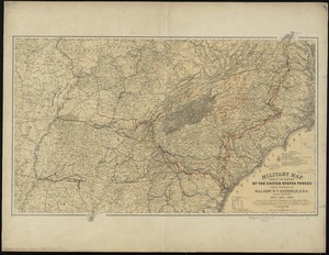 Military map showing the marches of the United States forces under command of Maj. Genl. W.T. Sherman, U.S.A., during the years 1863, 1864, 1865