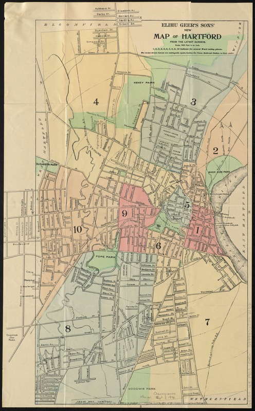 Elihu Geer's sons' new map of Hartford from the latest surveys