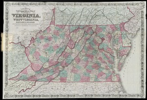Colton's new topographical map of the states of Virginia, West Virginia, Maryland & Delaware and portions of other adjoining states