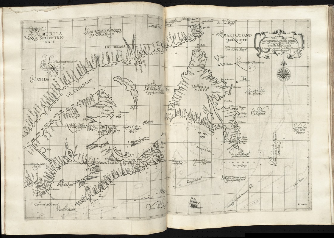 Carta particolare della terra nuoua con la Gran Baia et il Fiume Grande della Canida