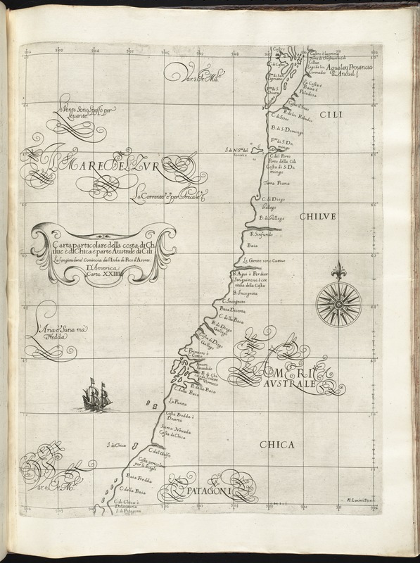 Carta particolare della costa di Chilue è di Chica è parte australe di Cili