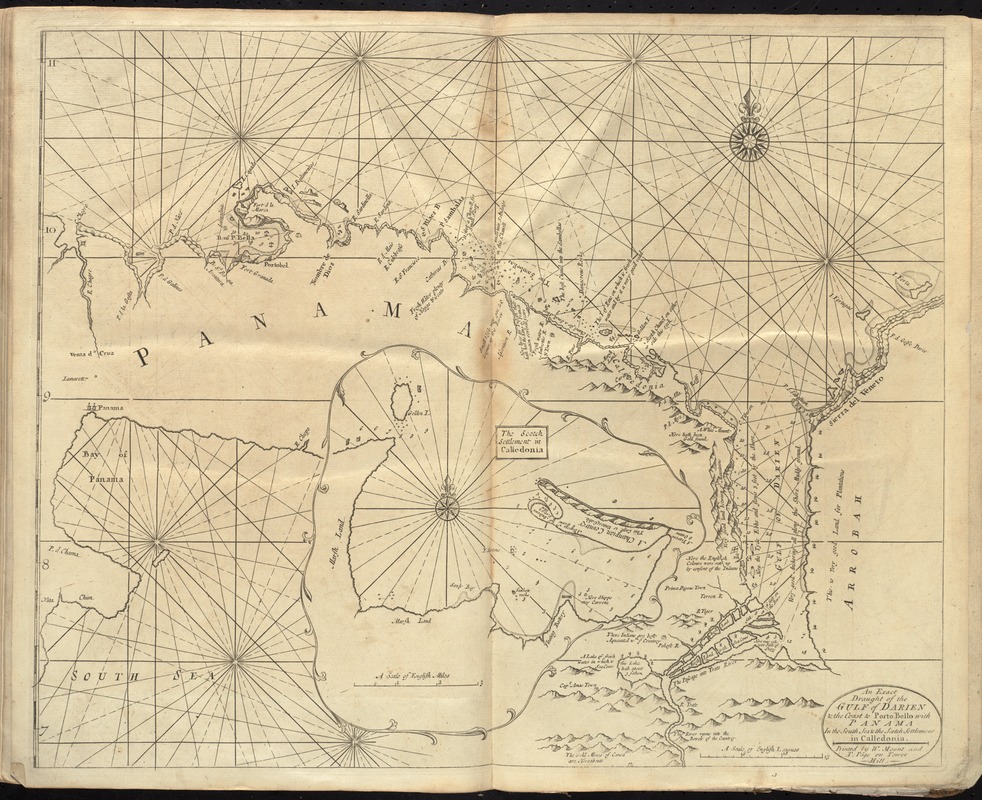 An exact draught of the gulf of Darien & the coast to Porto Bello with Panama in the south sea & the Scotch settlement in Calledonia