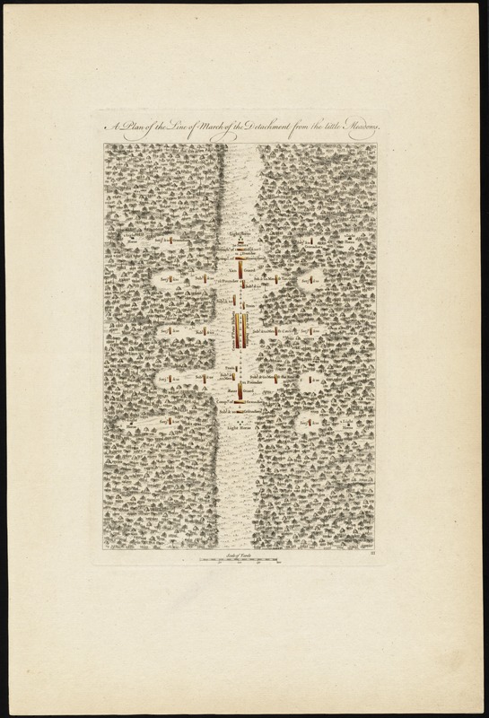 A plan of the line of march of the detachment from the little Meadows