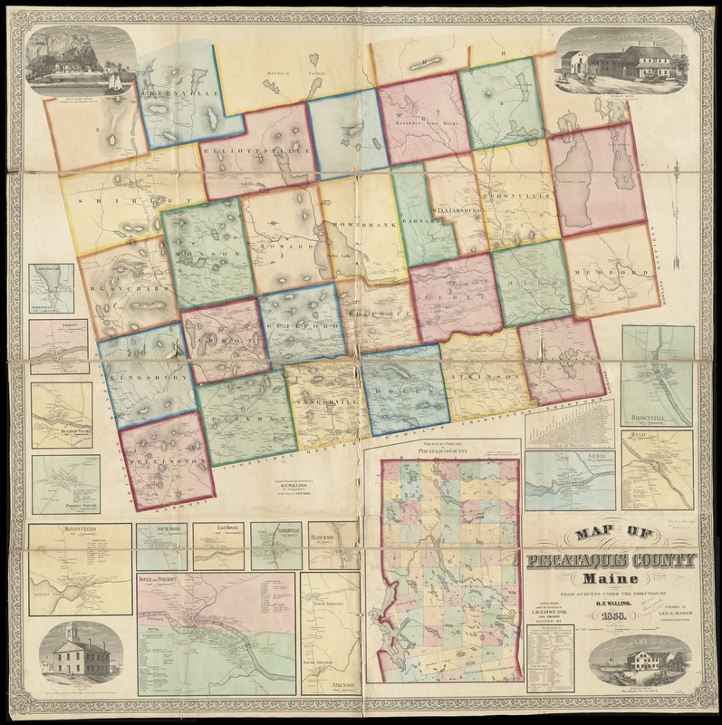 Map of Piscataquis County Maine