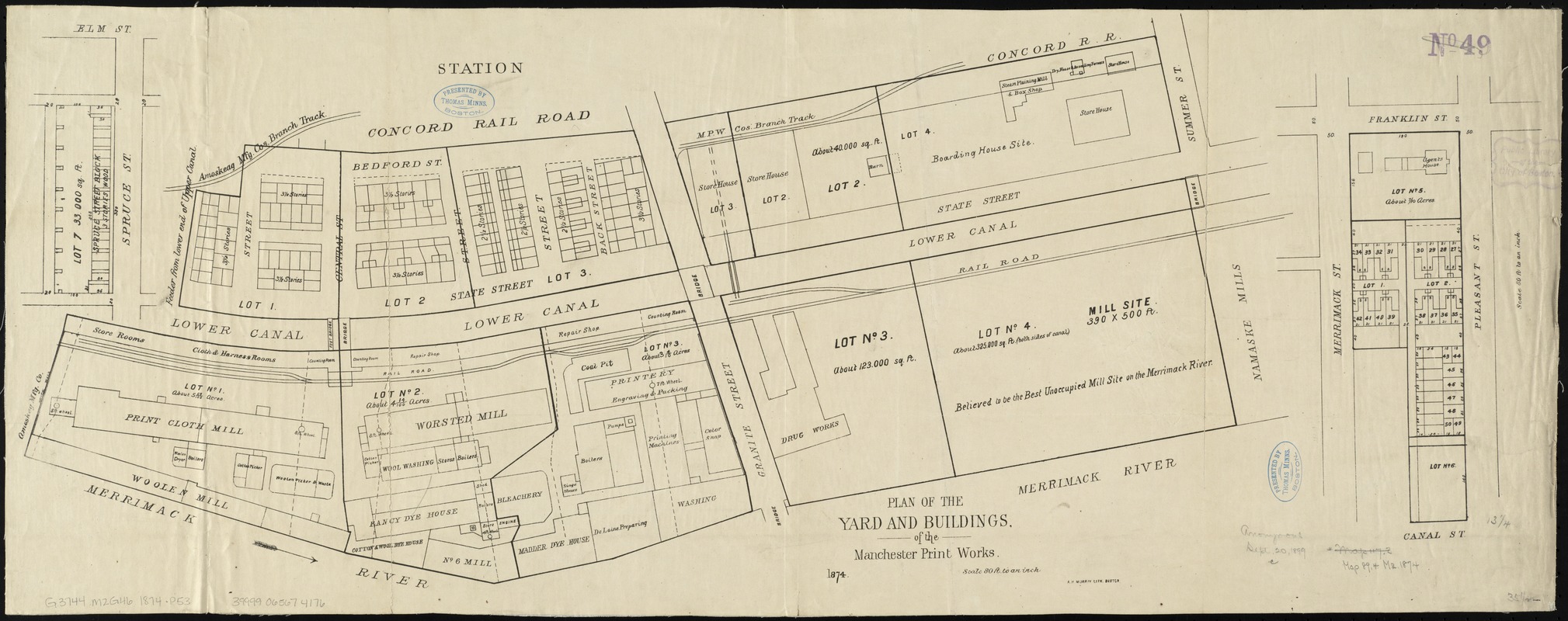 Plan of the yard and buildings of the Manchester Print Works