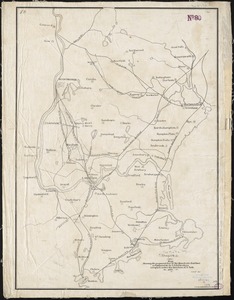 Map showing the proposed line of the Manchester Rail Road as petitioned for by S.D. Bell & others