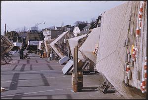 Fishing nets on racks