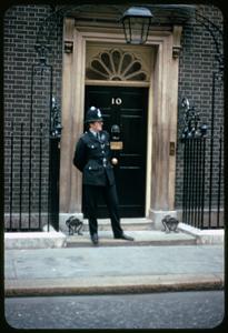 Policeman outside Number 10 Downing Street, London