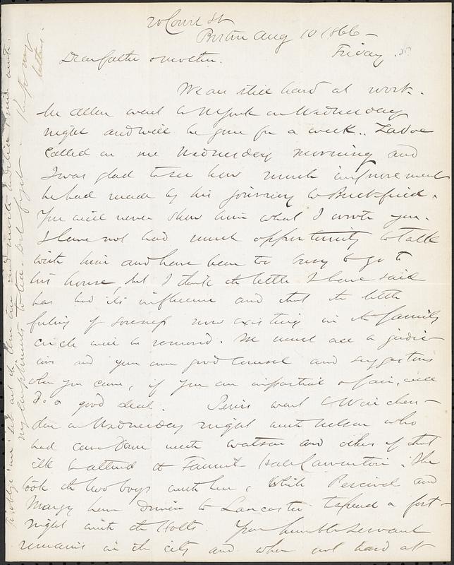 Letter from John D. Long to Zadoc Long and Julia D. Long, August 10, 1866