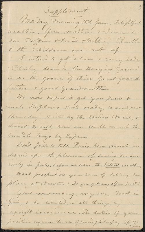 Letter from Zadoc Long to John D. Long, June 15, 1868