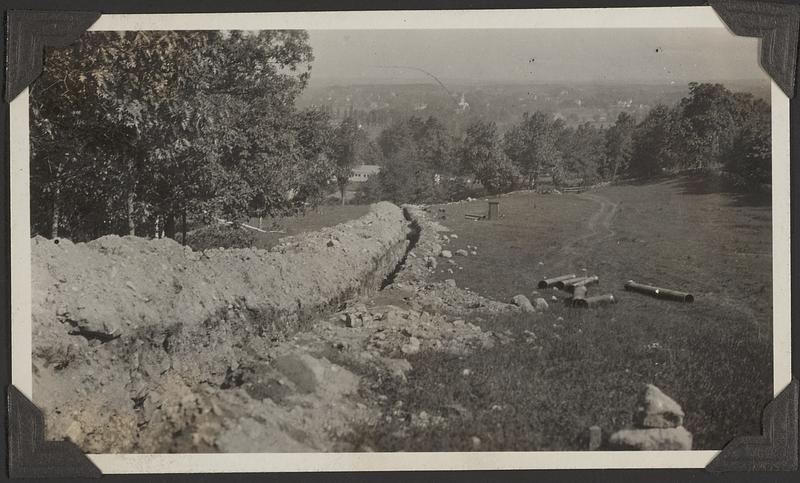 Trench on Reeve's Hill ready for pipe