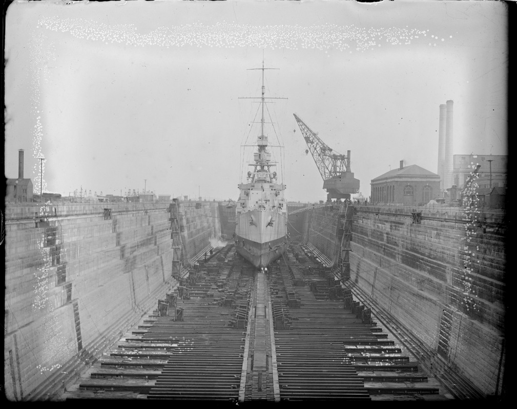 USS Cincinnati dry dock South Boston. 50 gross for crane used around the dock.