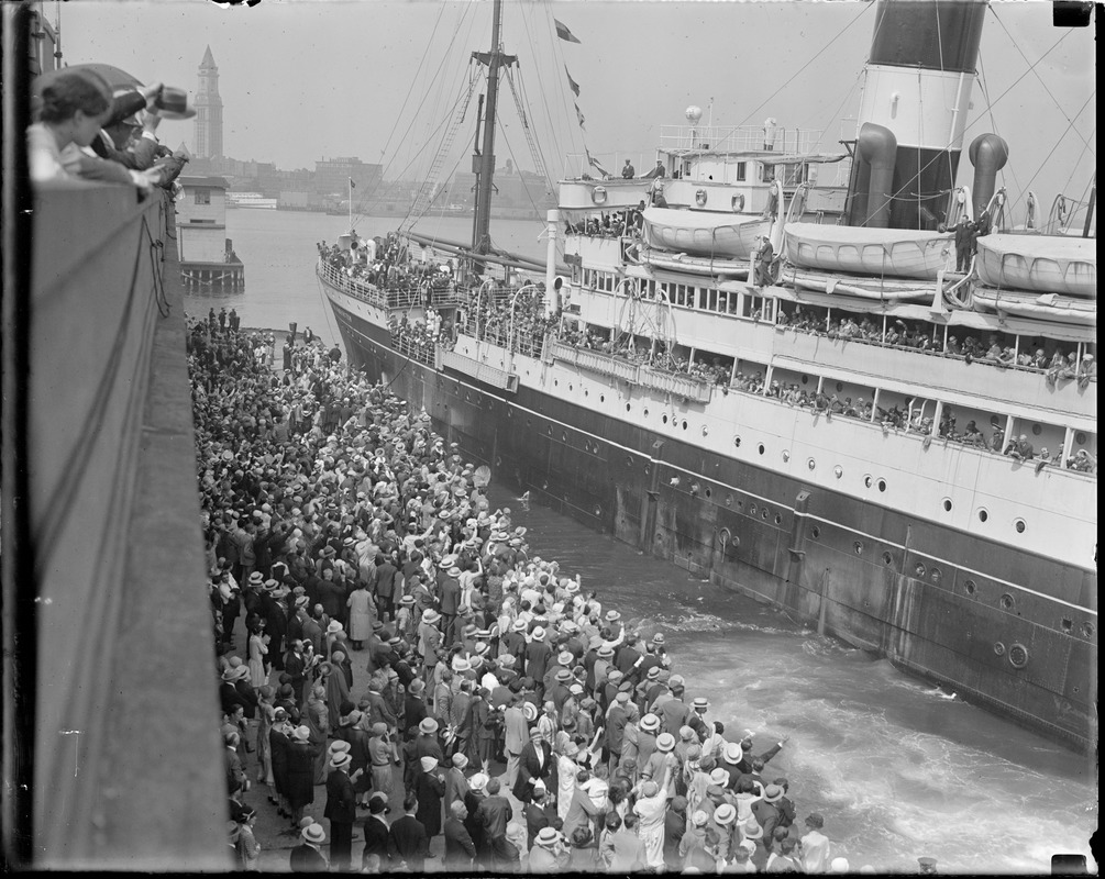 American legion leaving for France aboard SS Martha Washington. South Boston