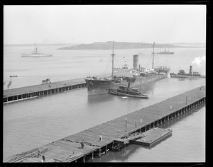 SS West Hika with tug boats, South Boston