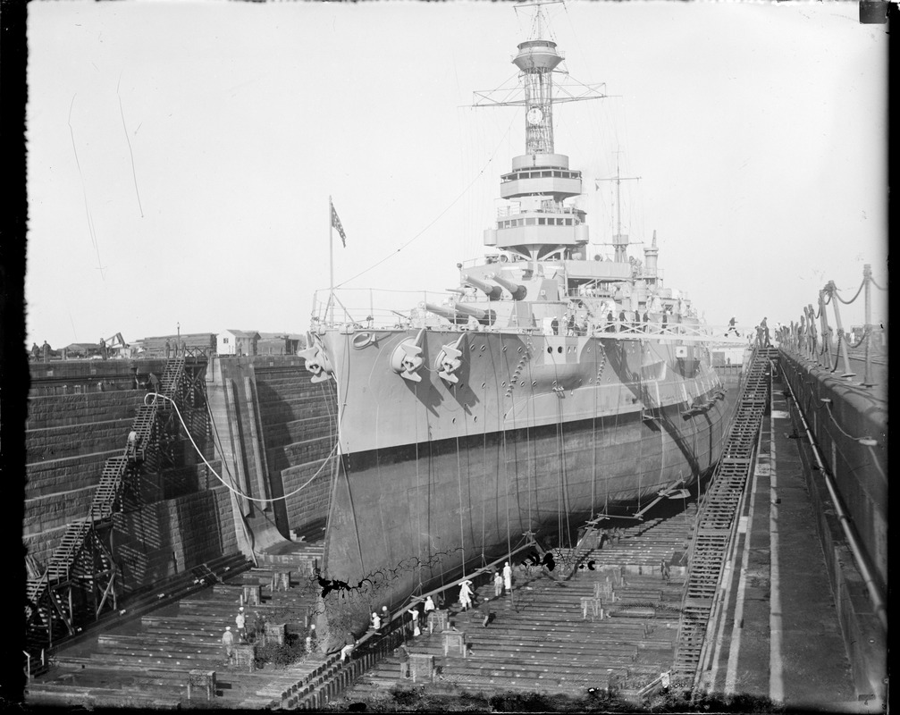 USS Wyoming in dry dock, South Boston