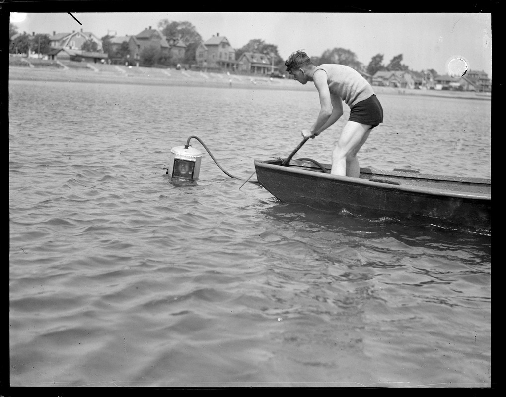 Testing new diving apparatus Digital Commonwealth