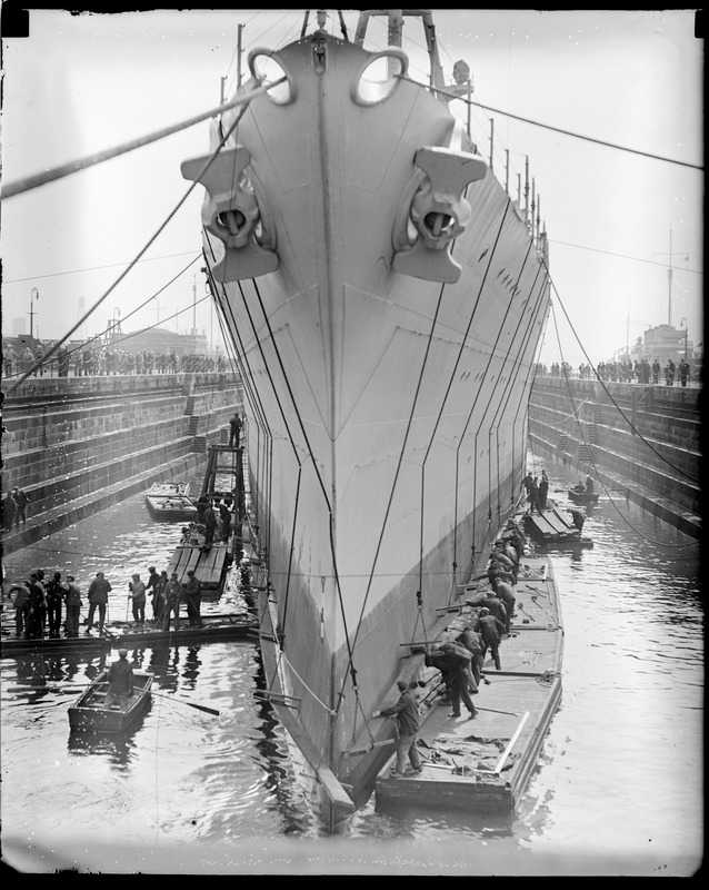 USS Northampton in dry dock at Navy Yard