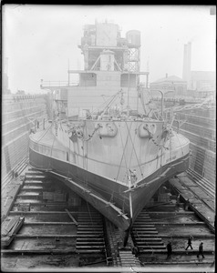 USS Kearsarge, largest crane, in dry dock