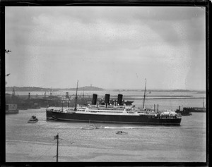 SS Caledonia, Anchor Line ship in Boston Harbor