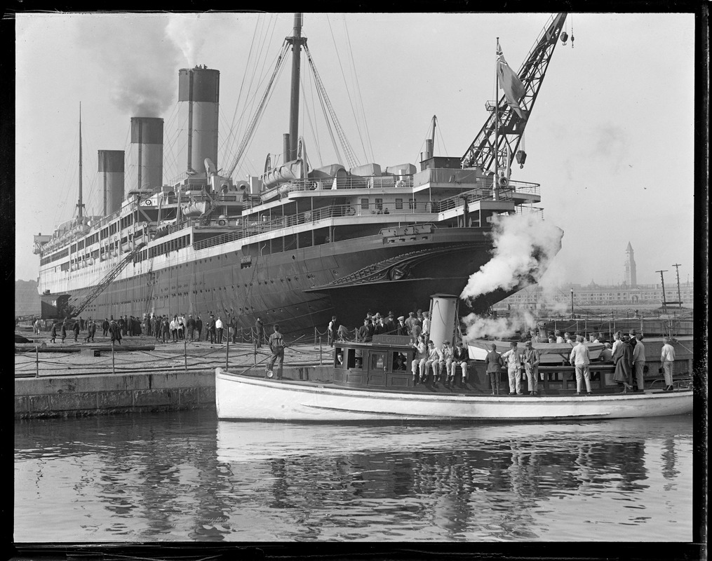 Liner SS Majestic & steamer Pilgrim from Farm & Trade School - Thompson's Island