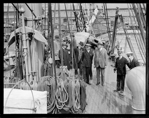 Secretary of the Navy Wilbur aboard training ship Nantucket