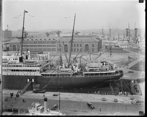 SS George Washington in Navy Yard dry dock, Panorama "A"