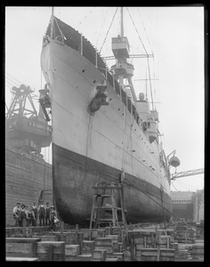 USS Raleigh in dry dock at South Boston