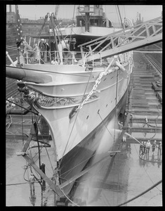 President's yacht Mayflower in South Boston dry dock