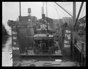 The Powow of Newburyport in the floating dry dock at East Boston