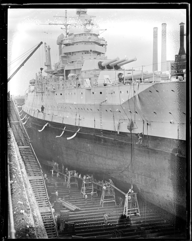 USS Idaho in drydock