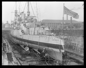USS Detroit in dry dock at Charlestown Navy Yard