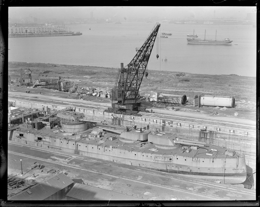 USS Delaware being dismantled at South Boston