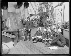 Class conducted on deck of Mass. training ship Nantucket