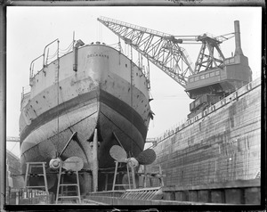 USS Delaware being dismantled at South Boston drydock